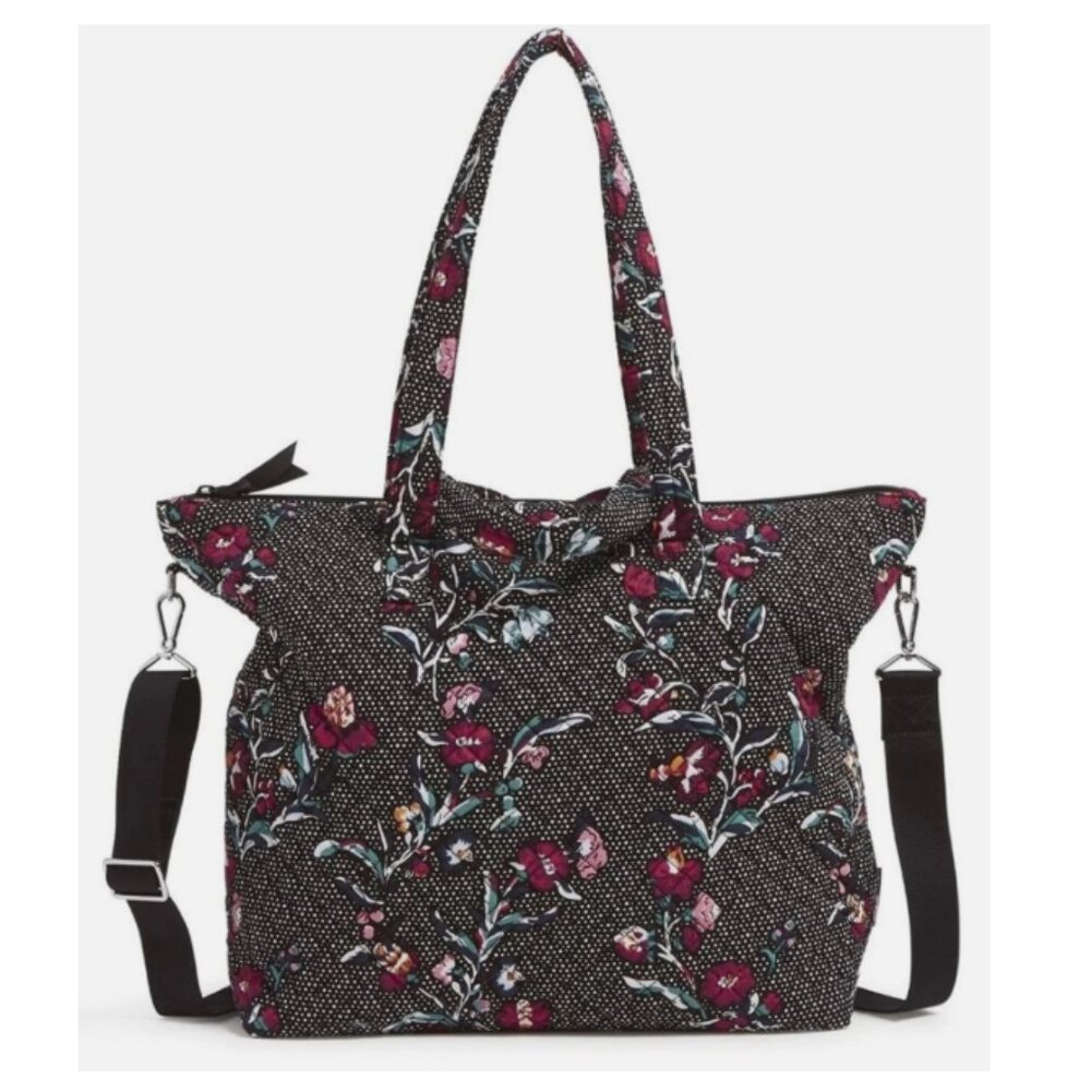 Vera Bradley Slouchy Tote Bag Perennials Noir Dot NWT